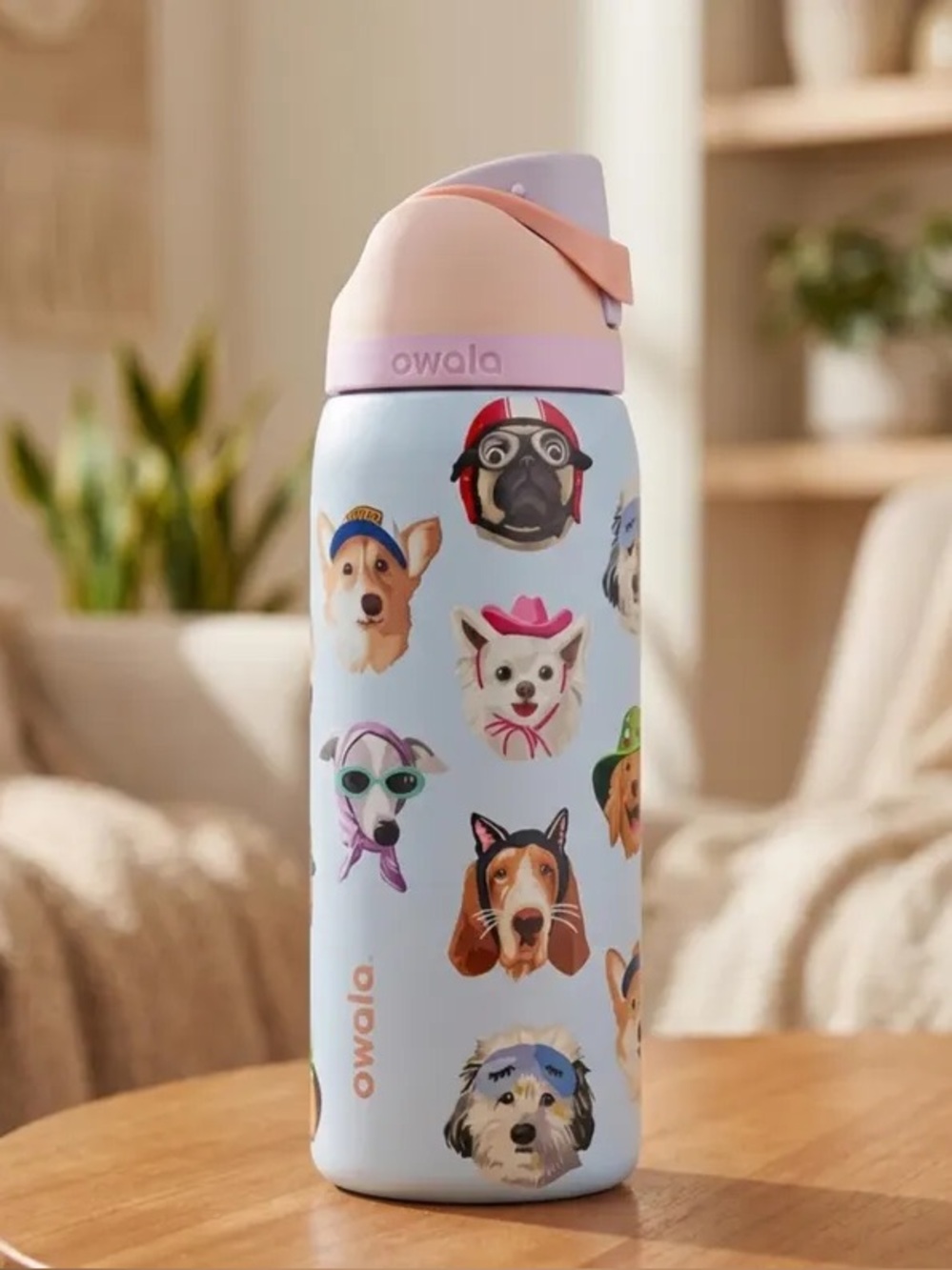 Owala UO Exclusive Dog Collage FreeSip 32 oz Water Bottle